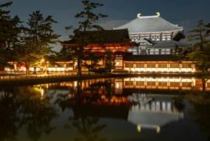 Outside of the Big Buddha Hall in Nara, Japan
