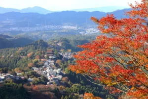 Fall colors at Mount Yoshino in Nara