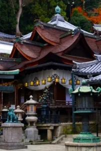 Pavillion of Hozanji Temple in Mt Ikoma, Nara Prefecture