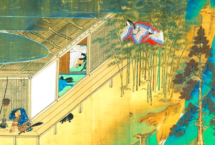 Picture of the deities of Kasuga Taisha (Nara City) in picture roll rom Kamakura period