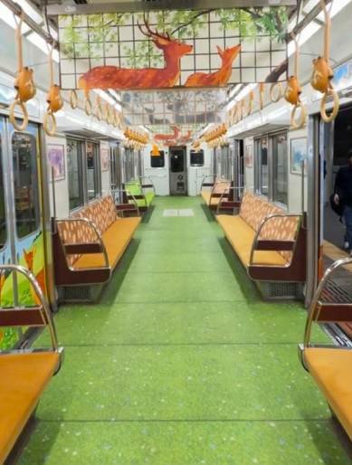 Deer Themed train from Osaka to Nara great for Daytrips