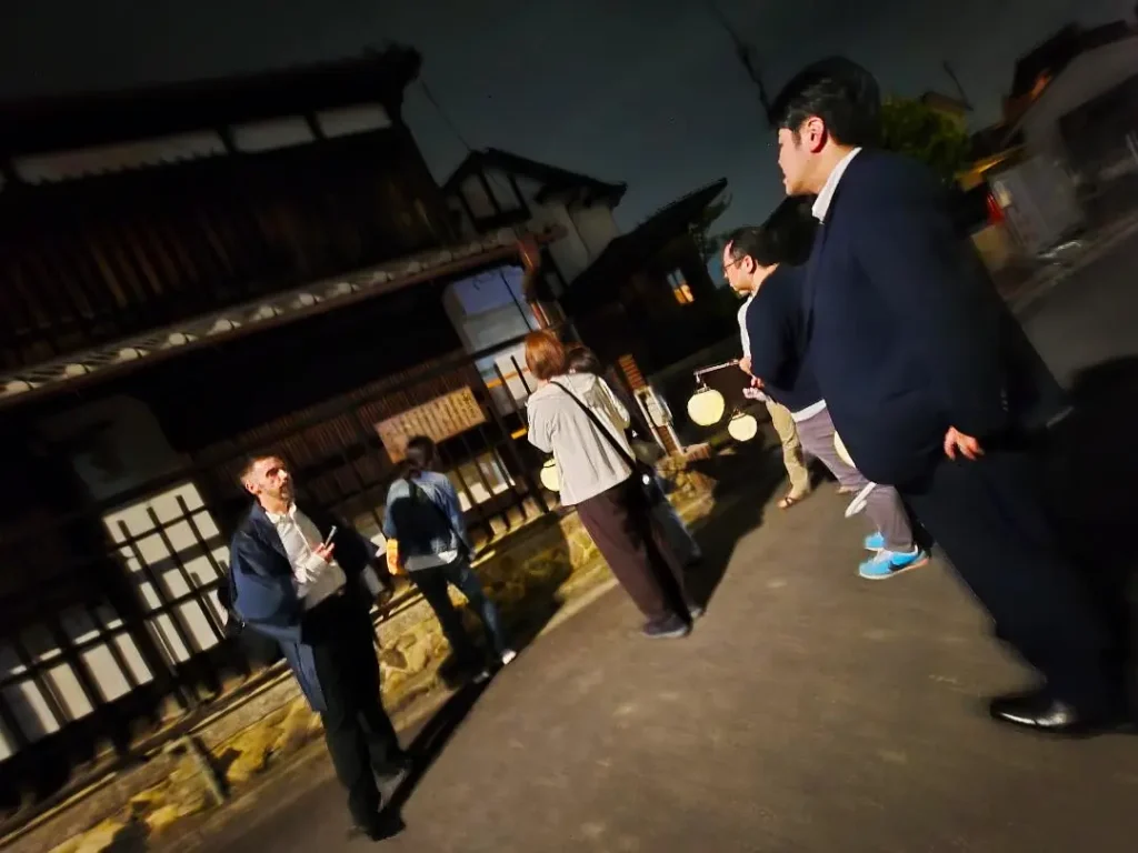 At a small alley during the Nara Ghost Tour